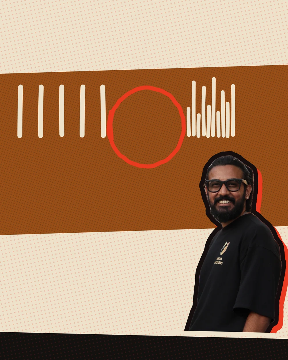 Yuvraj Raskar below a drawn row of bars and a red circle, like a page of account figures.